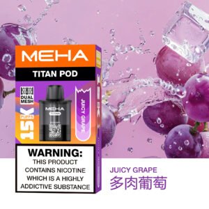 Alternative view of MEHA 魅嗨TITAN 專用煙彈 15000口超大口數 奢華大油倉搭配 Mesh網格芯爆發力 口感純淨不膩口 質感玩家首選 【買三顆送主機・全台現貨】